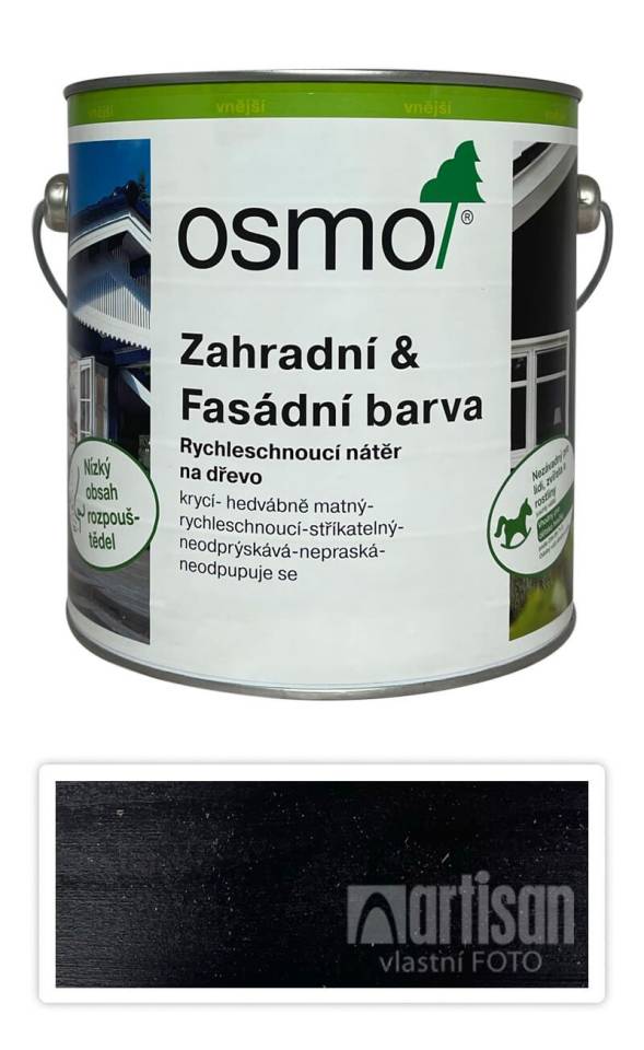 OSMO Zahradní a fasádní barva na dřevo 2.5 l Hluboce černá 7505