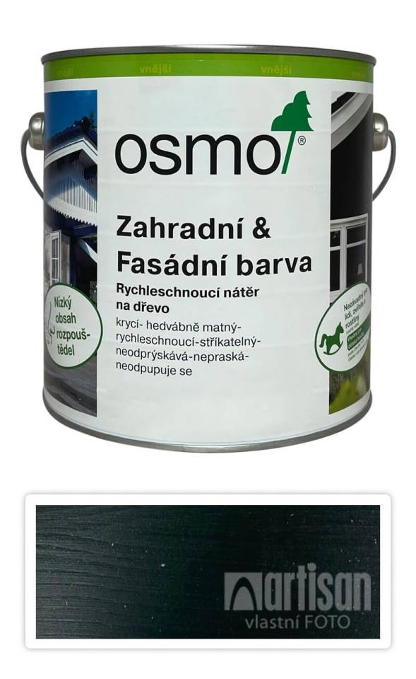 OSMO Zahradní a fasádní barva na dřevo 2.5 l Jedlově zelená 7283