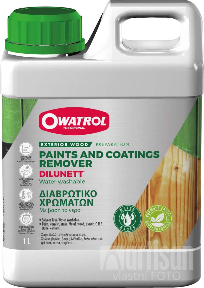 OWATROL Dilunett - bezrozpouštědlový odstraňovač nátěrů na různé povrchy Gel 1 l