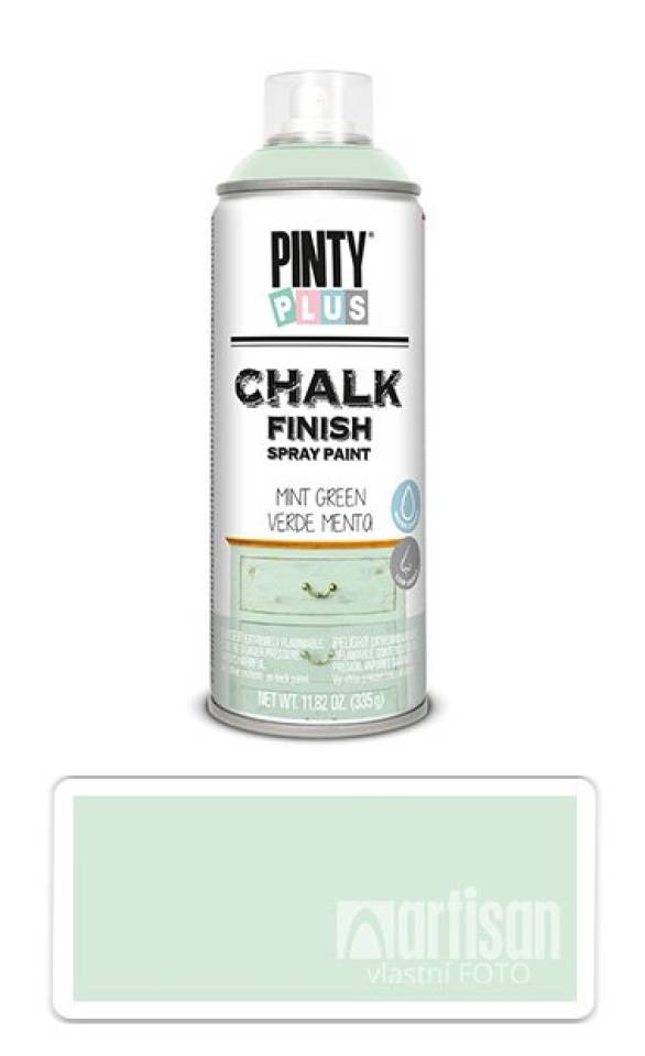 PINTYPLUS CHALK - křídová barva ve spreji na různé povrchy 400 ml Mátově zelená CK794