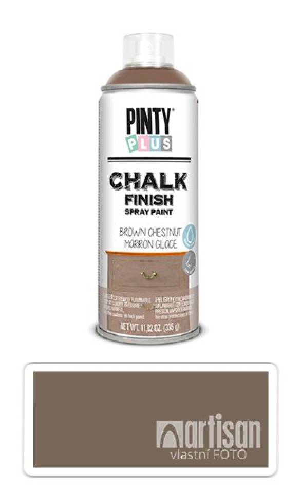 PINTYPLUS CHALK - křídová barva ve spreji na různé povrchy 400 ml Oříškově hnědá CK790