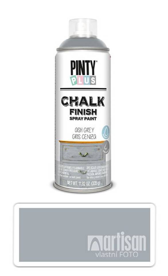 PINTYPLUS CHALK - křídová barva ve spreji na různé povrchy 400 ml Popelavě šedá CK798