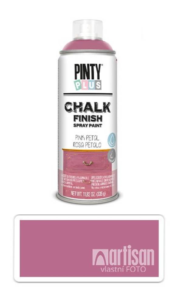 PINTYPLUS CHALK - křídová barva ve spreji na různé povrchy 400 ml Světlá růžová CK792