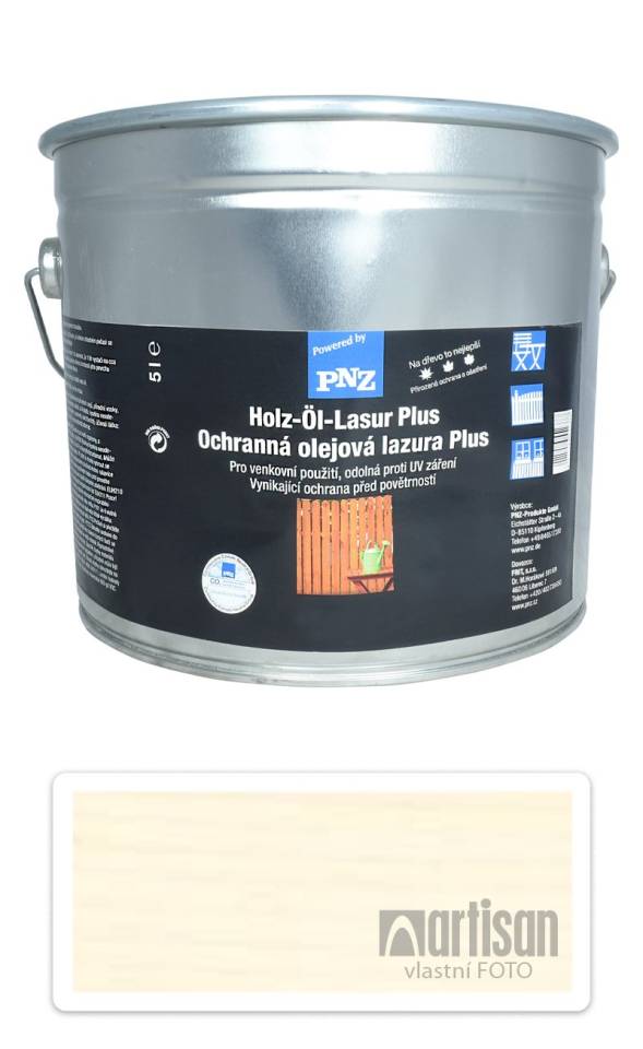 PNZ Ochranná olejová lazura Plus 5 l Bílý