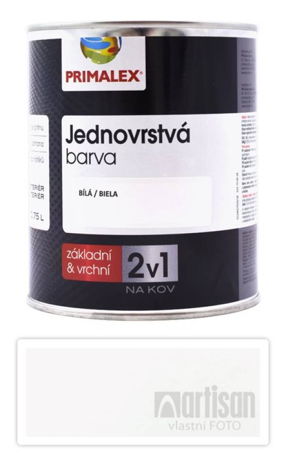 PRIMALEX 2v1 - syntetická antikorozní barva na kov 0.75 l Bílá