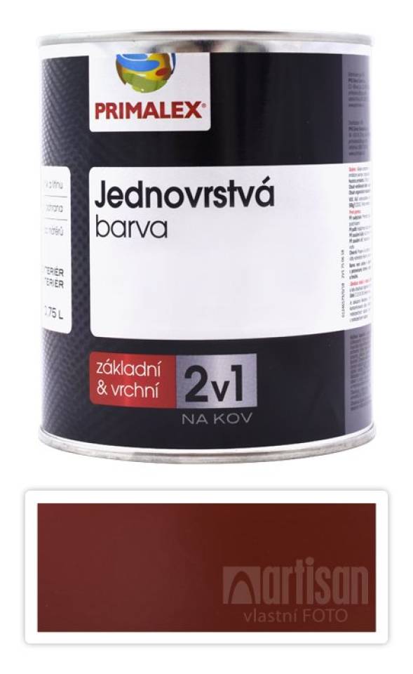 PRIMALEX 2v1 - syntetická antikorozní barva na kov 0.75 l Červenohnědá