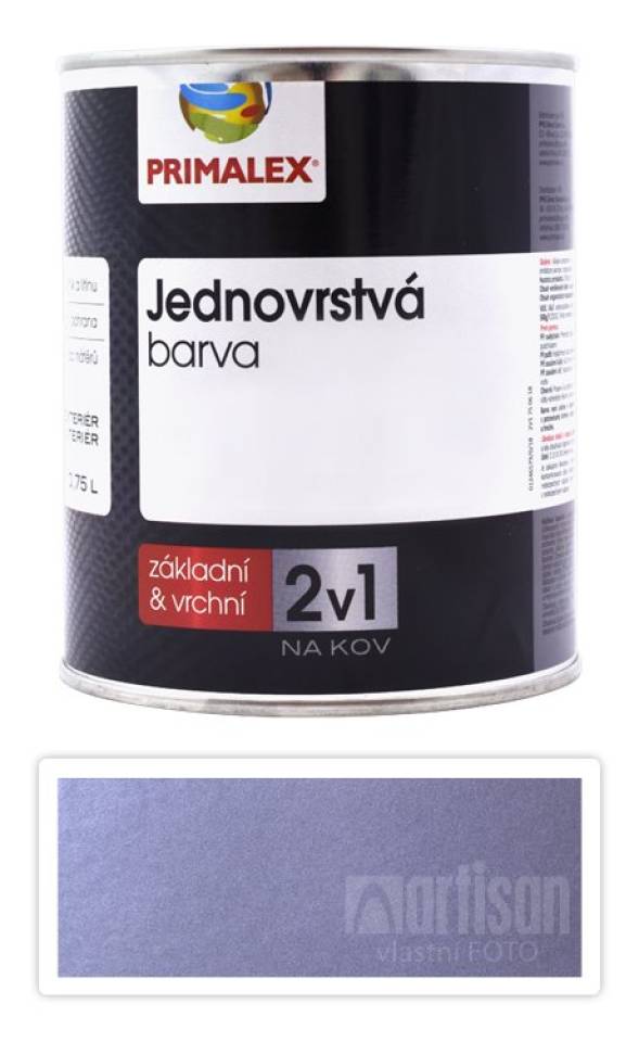 PRIMALEX 2v1 - syntetická antikorozní barva na kov 0.75 l Stříbrná