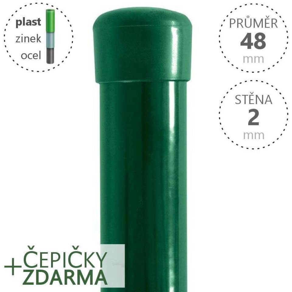 Plotové sloupky DAMIPLAST poplastované kulaté