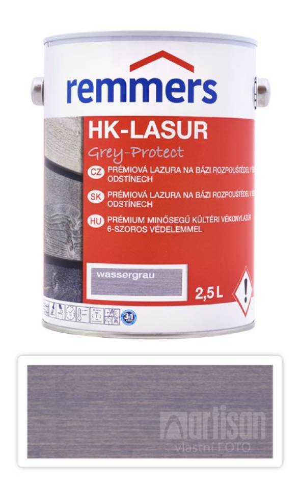 REMMERS HK-lasur Grey Protect - ochranná lazura na dřevo pro exteriér 2.5 l Wassergrau / Vodní šedá FT 20924