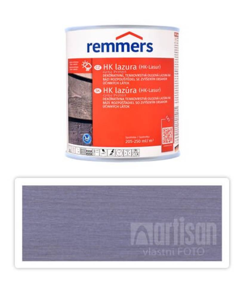 REMMERS HK lazura Grey Protect - ochranná lazura na dřevo pro exteriér 0.1 l Platingrau FT 26788