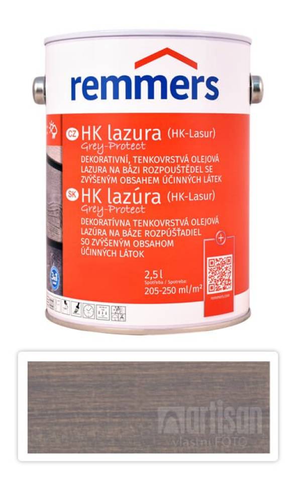 REMMERS HK lazura Grey Protect - ochranná lazura na dřevo pro exteriér 2.5 l Felsgrau FT 20932