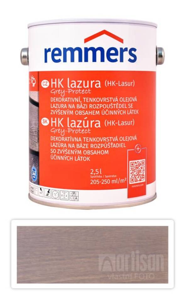 REMMERS HK lazura Grey Protect - ochranná lazura na dřevo pro exteriér 2.5 l Lehmgrau / Jíl FT 20926
