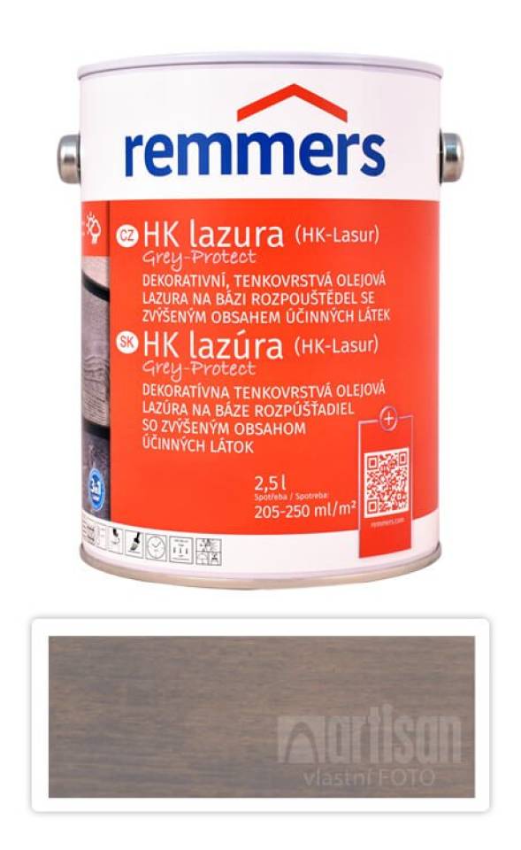 REMMERS HK lazura Grey Protect - ochranná lazura na dřevo pro exteriér 2.5 l Nebelgrau FT 20930