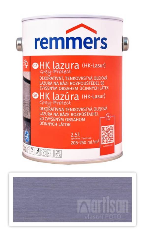 REMMERS HK lazura Grey Protect - ochranná lazura na dřevo pro exteriér 2.5 l Platingrau FT 26788