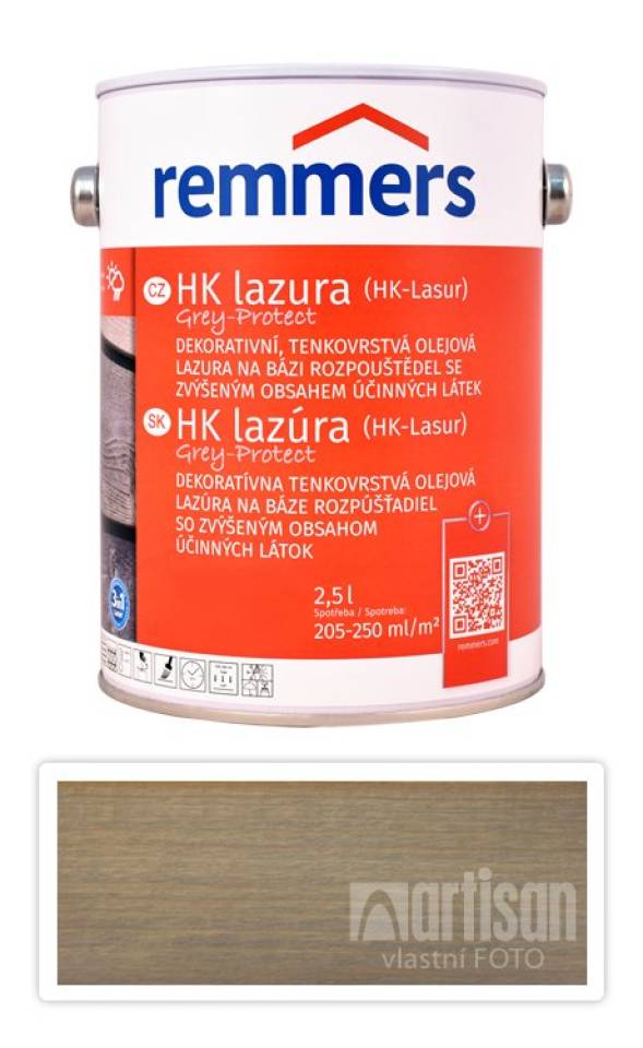 REMMERS HK lazura Grey Protect - ochranná lazura na dřevo pro exteriér 2.5 l Silbergrau RC 970