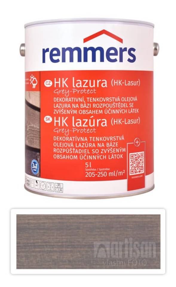 REMMERS HK lazura Grey Protect - ochranná lazura na dřevo pro exteriér 5 l Felsgrau FT 20932
