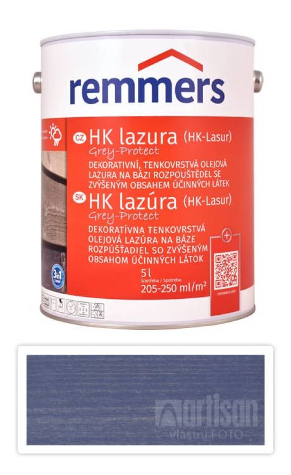 REMMERS HK lazura Grey Protect - ochranná lazura na dřevo pro exteriér 5 l Granitgrau / Žula FT 20923