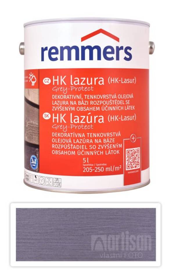REMMERS HK lazura Grey Protect - ochranná lazura na dřevo pro exteriér 5 l Graphitgrau FT 25416