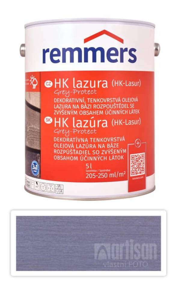 REMMERS HK lazura Grey Protect - ochranná lazura na dřevo pro exteriér 5 l Platingrau FT 26788