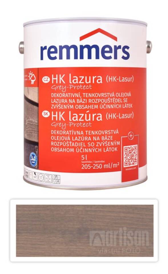 REMMERS HK lazura Grey Protect - ochranná lazura na dřevo pro exteriér 5 l Sandgrau FT 20927