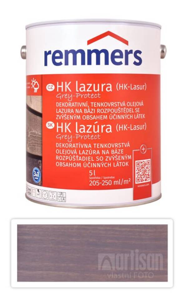 REMMERS HK lazura Grey Protect - ochranná lazura na dřevo pro exteriér 5 l Toskanagrau FT 20925
