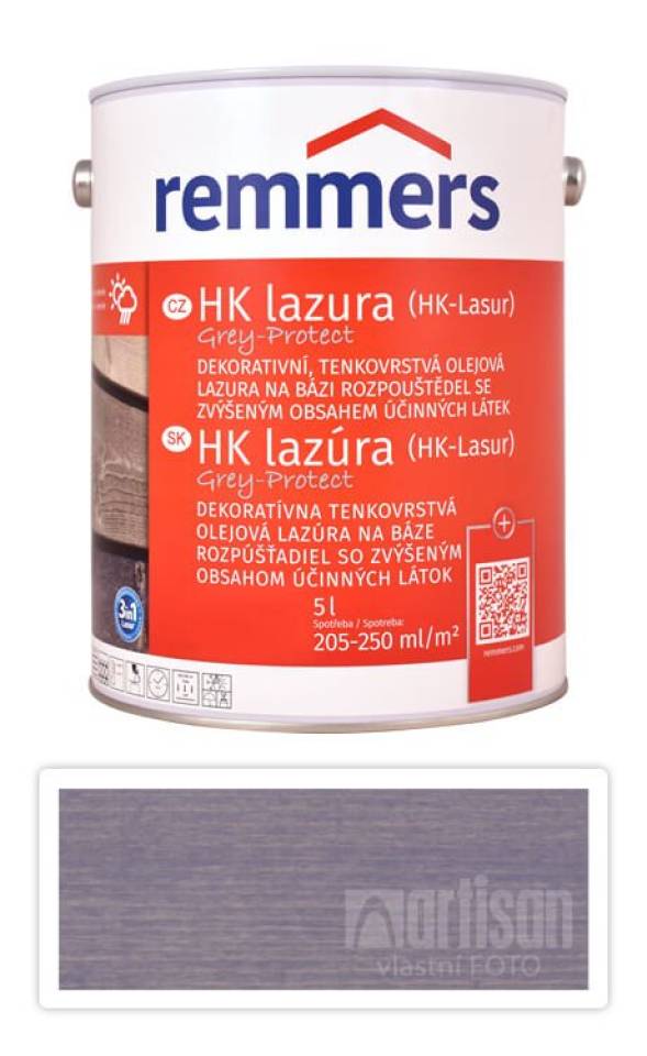 REMMERS HK lazura Grey Protect - ochranná lazura na dřevo pro exteriér 5 l Wassergrau FT 20924