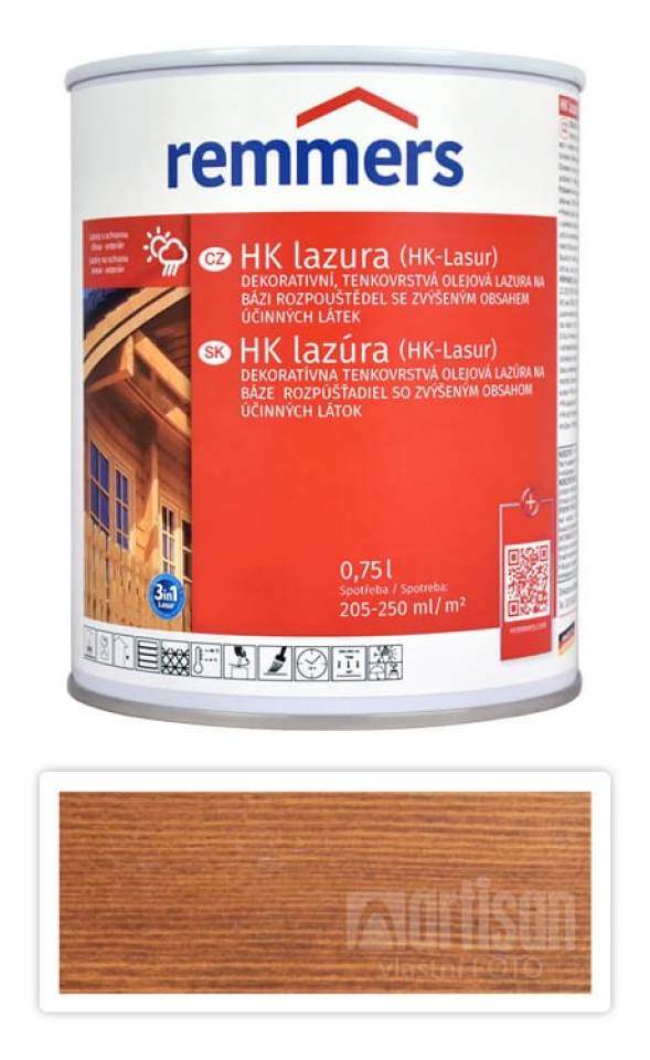 REMMERS HK lazura - ochranná lazura na dřevo pro exteriér 0.75 l Ořech
