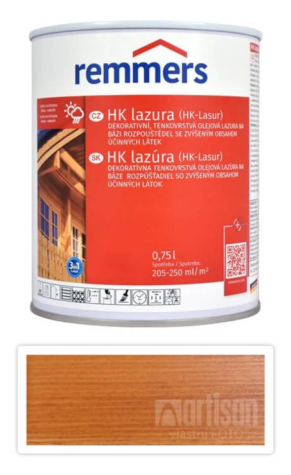 REMMERS HK lazura - ochranná lazura na dřevo pro exteriér 0.75 l Pinie