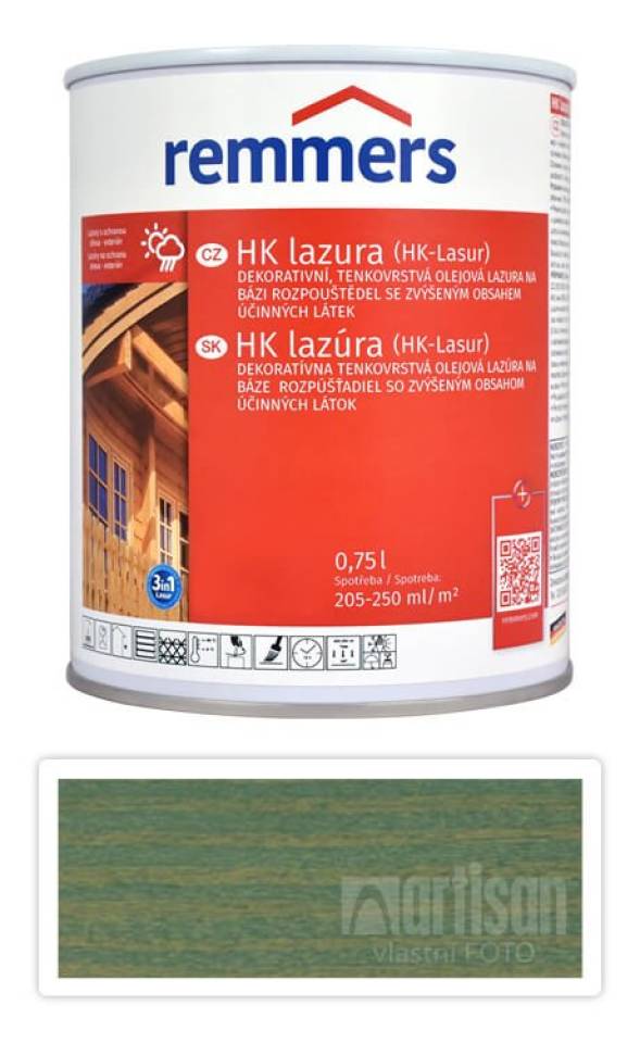 REMMERS HK lazura - ochranná lazura na dřevo pro exteriér 0.75 l Zelená sůl