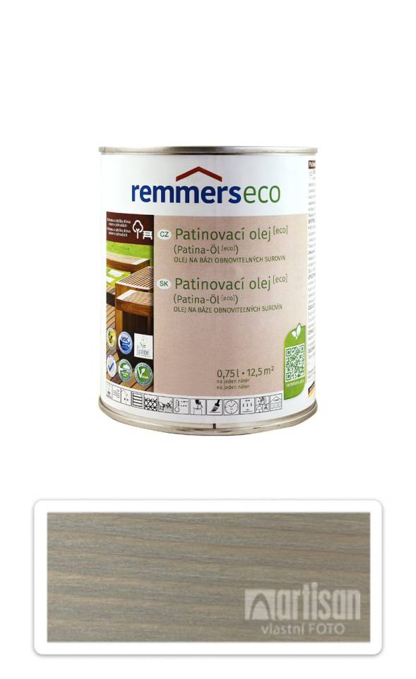 REMMERS Patinovací olej ECO - vodou ředitelný terasový olej 0.75 l Stříbřitě šedý