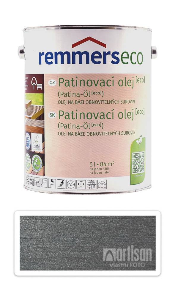 REMMERS Patinovací olej ECO - vodou ředitelný terasový olej 5 l Grafitově šedý