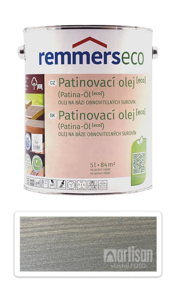 REMMERS Patinovací olej ECO - vodou ředitelný terasový olej 5 l Platinově šedý