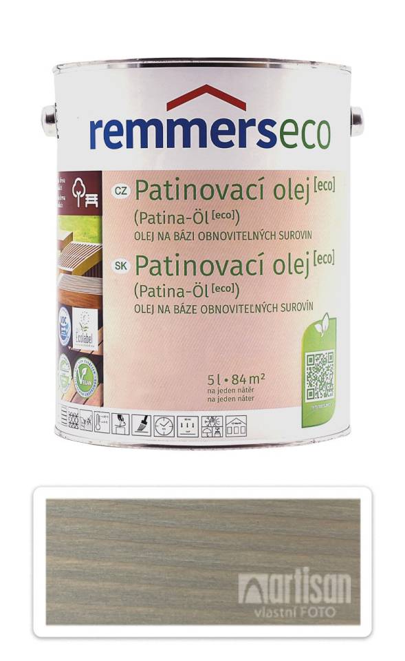REMMERS Patinovací olej ECO - vodou ředitelný terasový olej 5 l Stříbřitě šedý