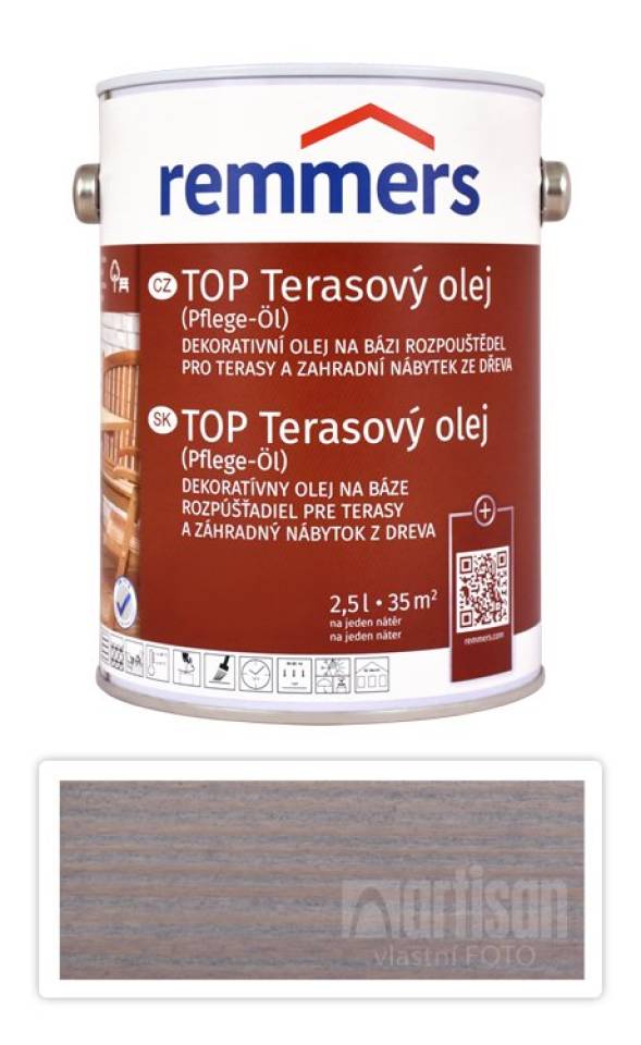REMMERS TOP Terasový olej na bázi rozpouštědel 2.5 l Vodově šedá