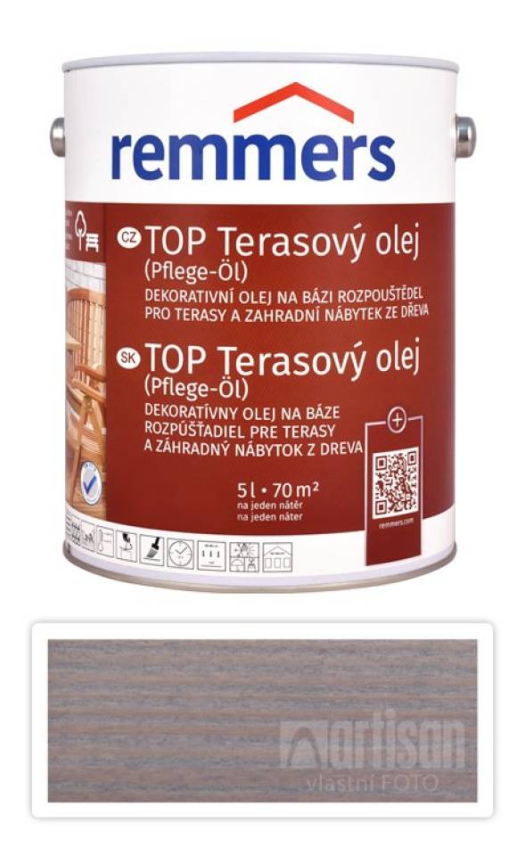 REMMERS TOP Terasový olej na bázi rozpouštědel 5 l Vodově šedá
