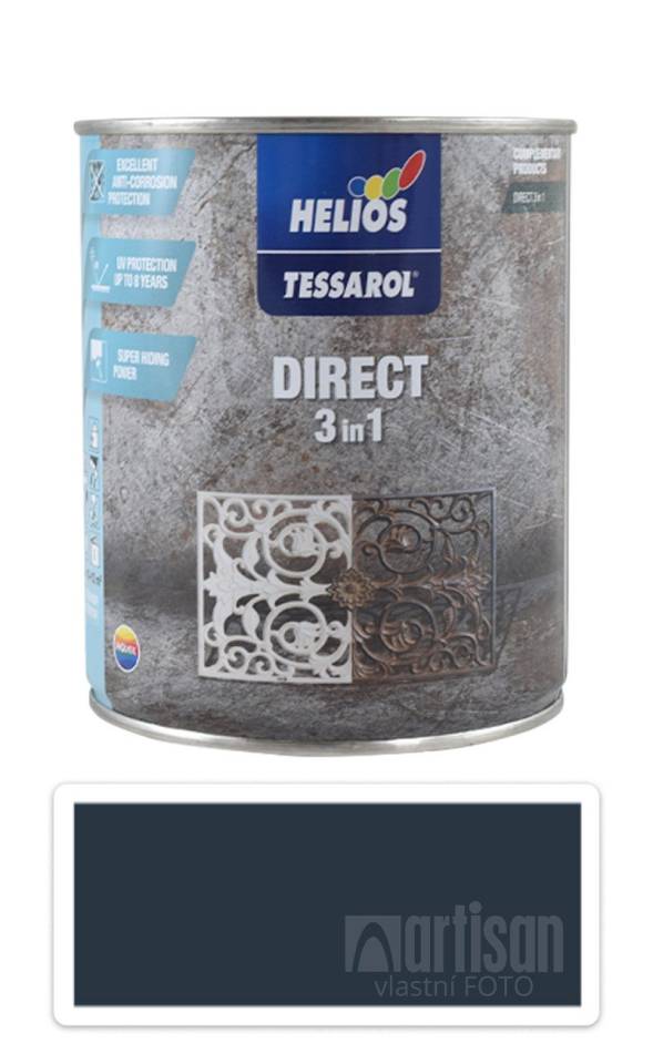 TESSAROL Direct 3in1 - antikorozní barva na kov 0.75 l Antracitově šedá RAL 7016