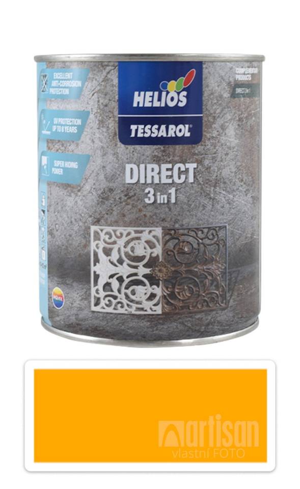 TESSAROL Direct 3in1 - antikorozní barva na kov 0.75 l Žlutá RAL 1003