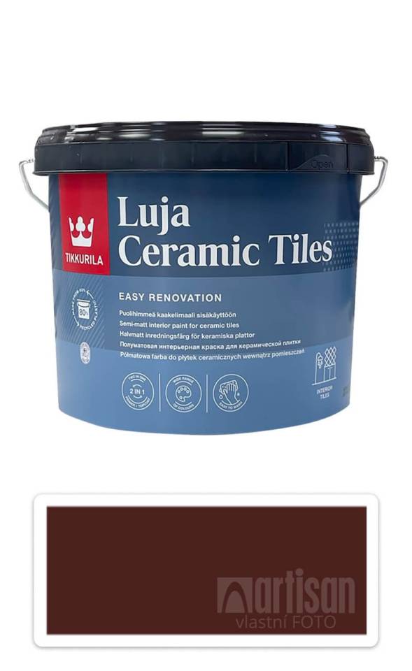 TIKKURILA Luja Ceramic Tiles - barva na keramické obklady 2.7 l Mahagonová hnědá RAL 8016