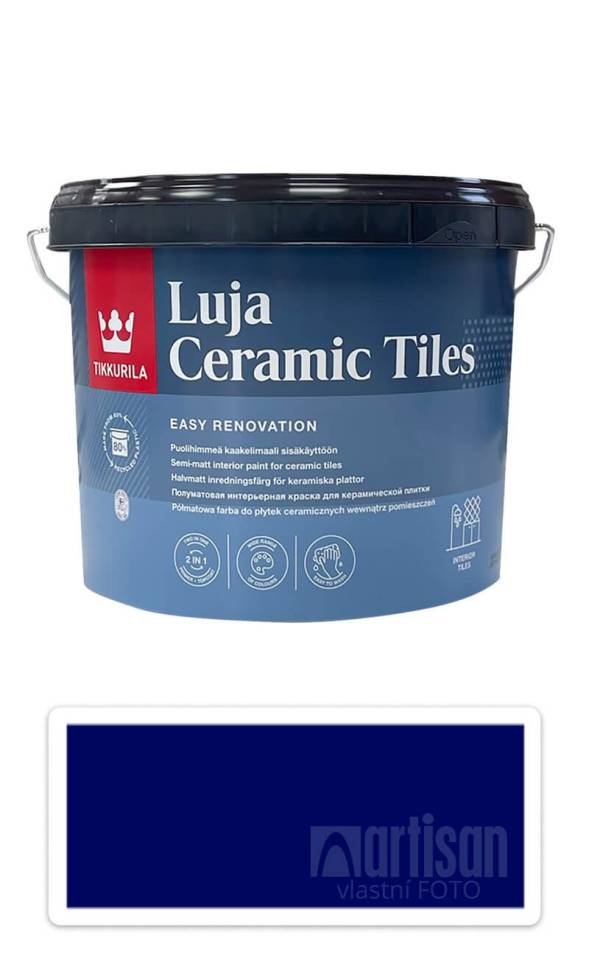 TIKKURILA Luja Ceramic Tiles - barva na keramické obklady 2.7 l Nachtblau / Noční modrá RAL 5022