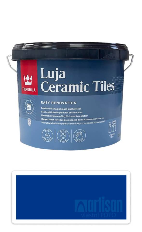 TIKKURILA Luja Ceramic Tiles - barva na keramické obklady 2.7 l Signalblau / Signální modrá RAL 5005