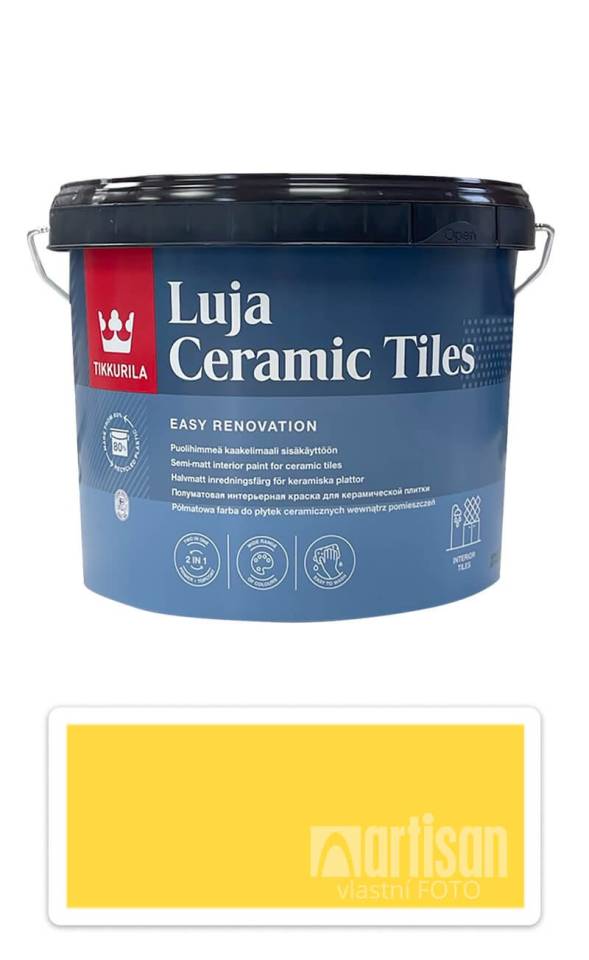 TIKKURILA Luja Ceramic Tiles - barva na keramické obklady 2.7 l Zinkgelb / Zinkově žlutá RAL 1018