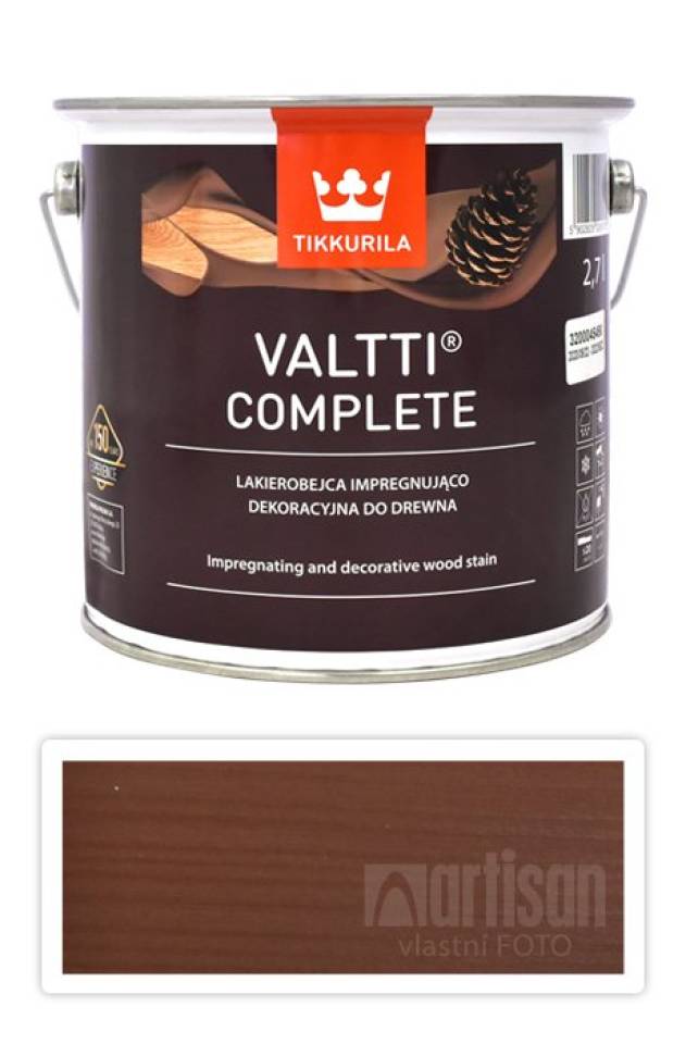 TIKKURILA Valtti Complete - matná tenkovrstvá lazura s ochranou proti UV záření 2.7 l Honka 5072