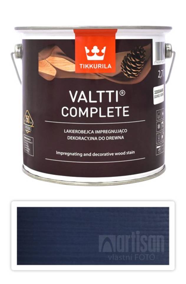 TIKKURILA Valtti Complete - matná tenkovrstvá lazura s ochranou proti UV záření 2.7 l Ilta 5085