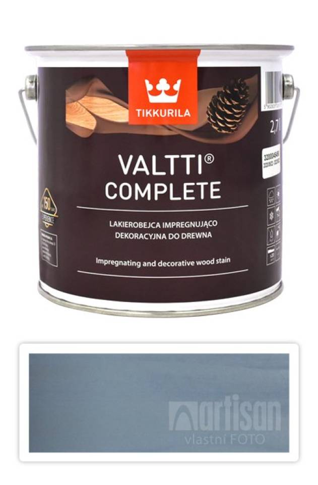 TIKKURILA Valtti Complete - matná tenkovrstvá lazura s ochranou proti UV záření 2.7 l Kajo 5084