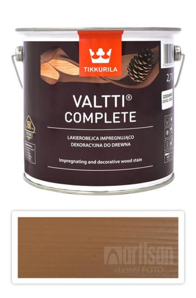 TIKKURILA Valtti Complete - matná tenkovrstvá lazura s ochranou proti UV záření 2.7 l Pihka 5051