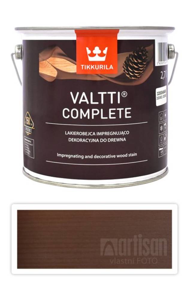 TIKKURILA Valtti Complete - matná tenkovrstvá lazura s ochranou proti UV záření 2.7 l Tatti 5071