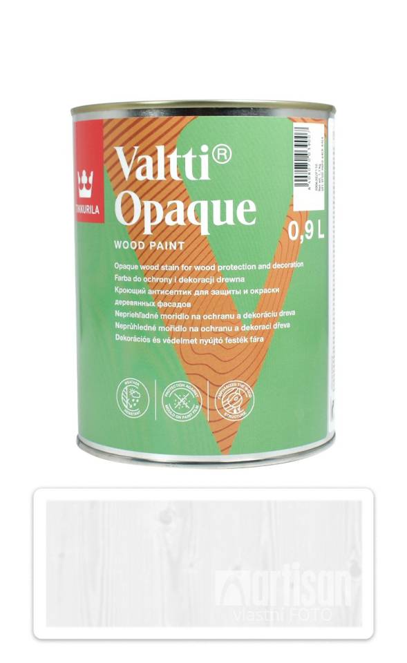 TIKKURILA Valtti Opaque - polomatná krycí barva na dřevo 0.9 l Bílá