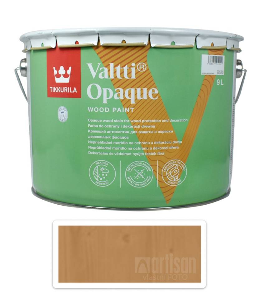 TIKKURILA Valtti Opaque - polomatná krycí barva na dřevo 9 l D105