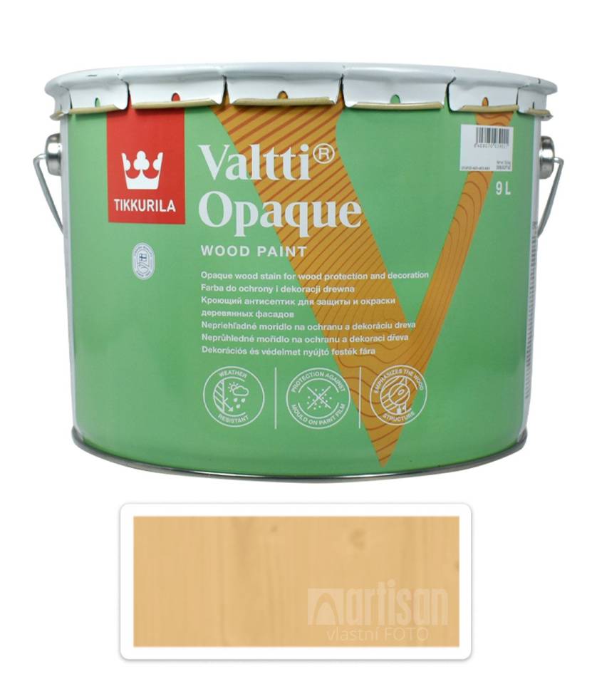 TIKKURILA Valtti Opaque - polomatná krycí barva na dřevo 9 l Q116
