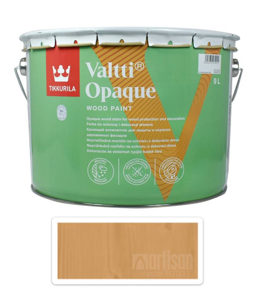 TIKKURILA Valtti Opaque - polomatná krycí barva na dřevo 9 l Q129